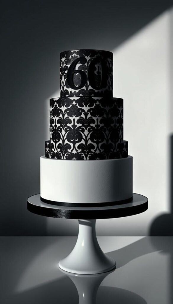 black and white photo wrap cake