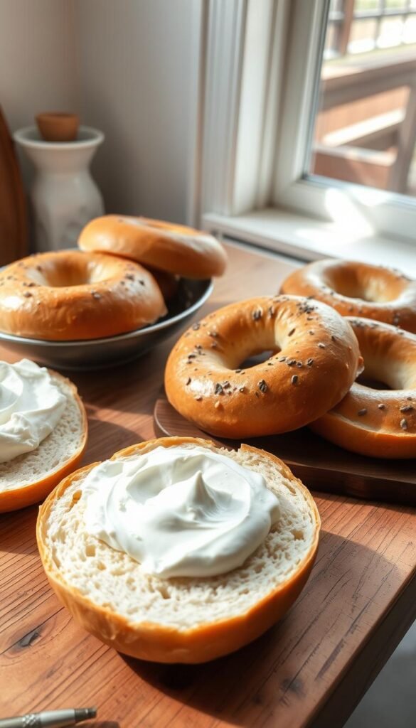 breakfast brunch bagels cream cheese