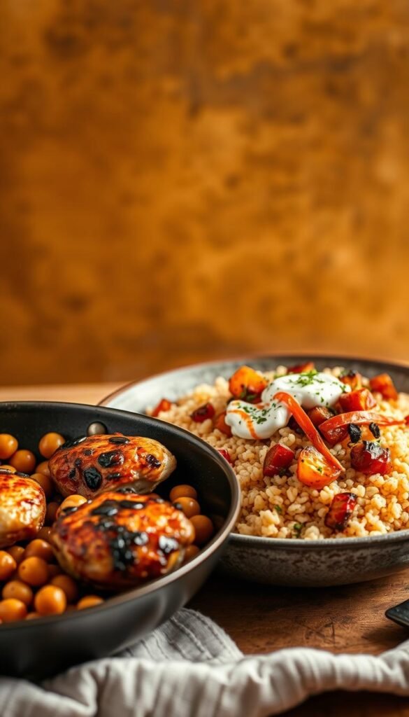 chicken chickpea bowl