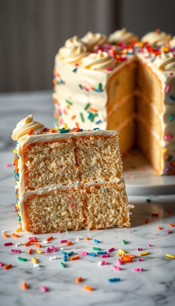 confetti vanilla layer cake