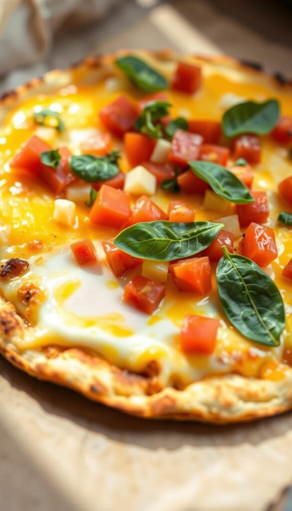 egg tortilla pizza