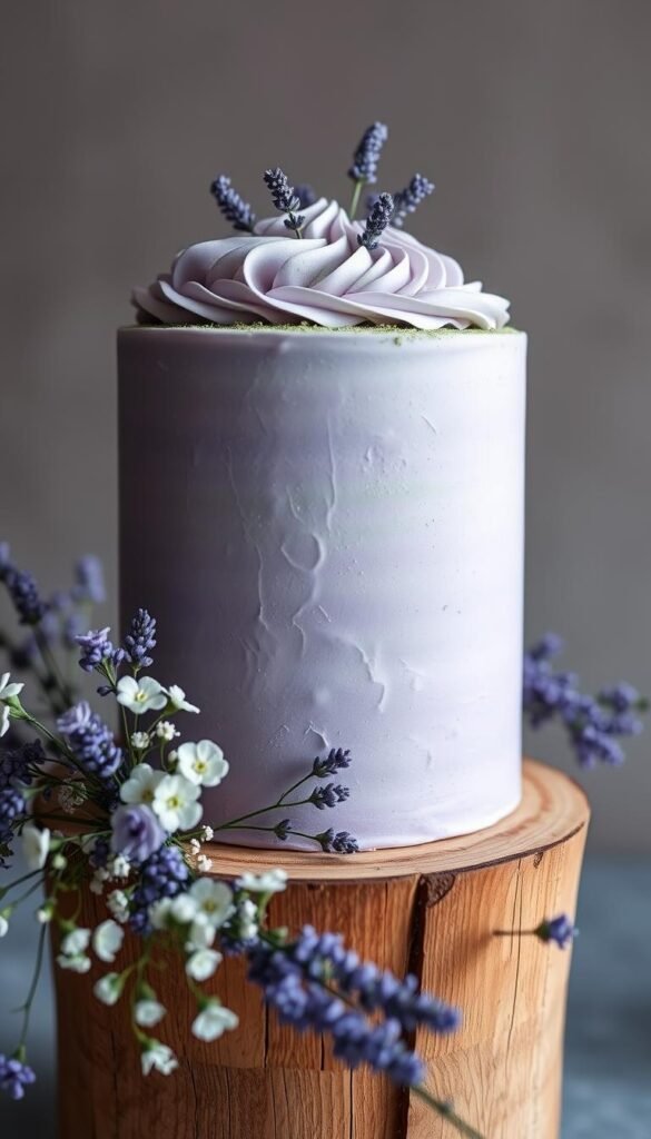 lavender matcha birthday cake