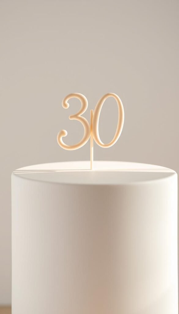 minimalist buttercream 30 topper
