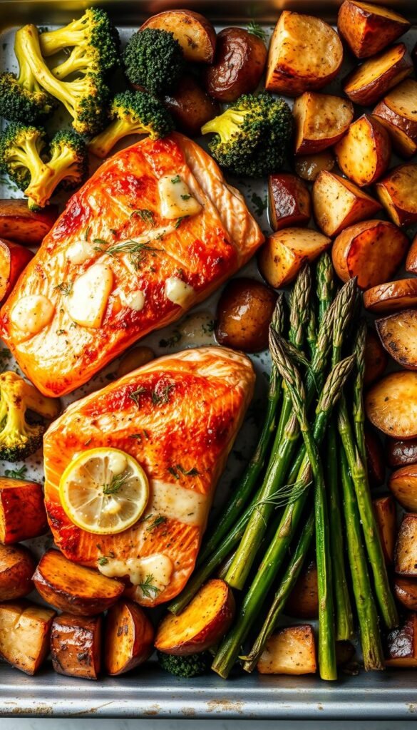 one-pan sheet pan salmon