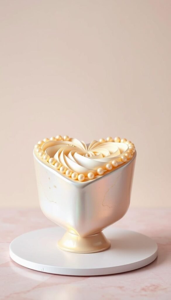pearl heart cake