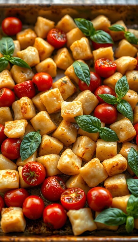 sheet pan gnocchi with tomatoes sheet pan gnocchi with tomatoes
