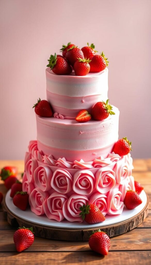 strawberry birthday cake styling strawberry birthday cake styling
