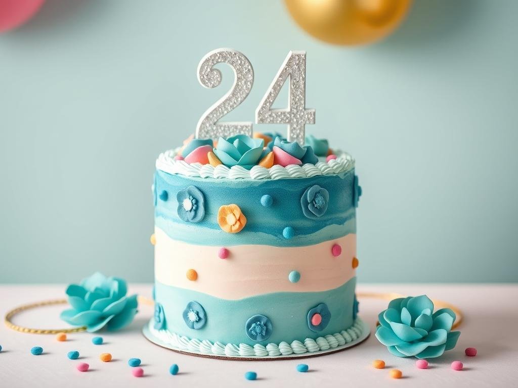 24th birthday cake with meaningful color scheme