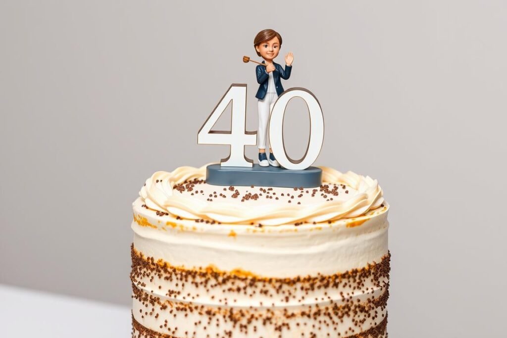 40th birthday cake with custom figurine topper 40th birthday cake with custom figurine topper
