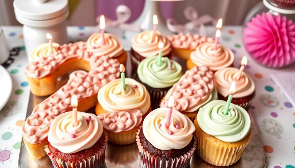 Alternative 22 birthday dessert with cupcakes arranged as 22