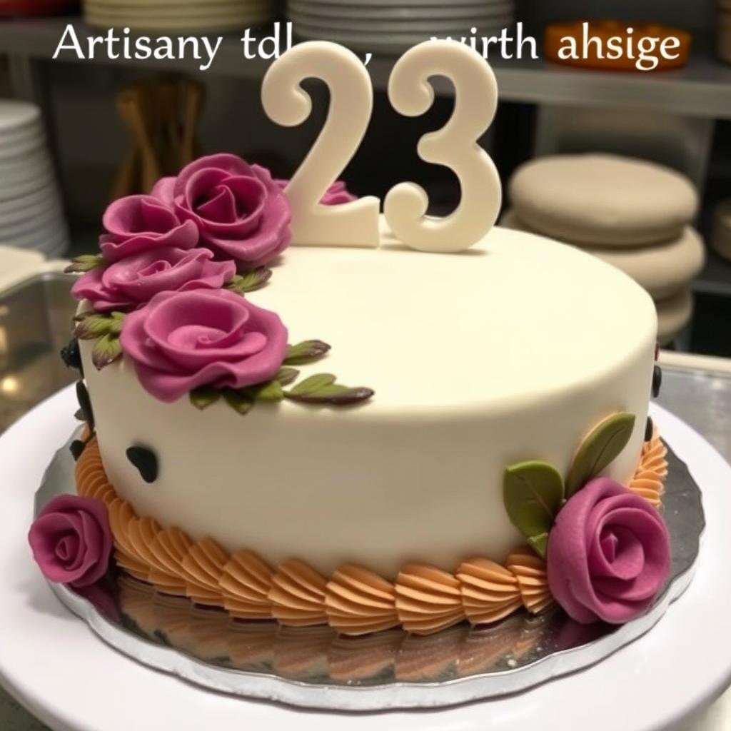 Artisan 23 birthday cake from a local specialty bakery