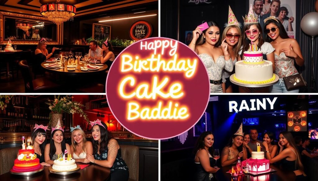 Birthday cake baddie aesthetic at different celebration venues