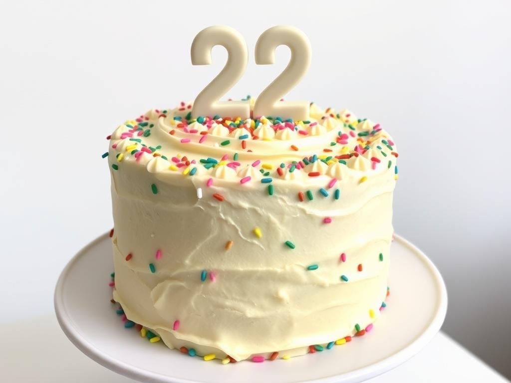 Budget-friendly 22 birthday cake with simple decorations