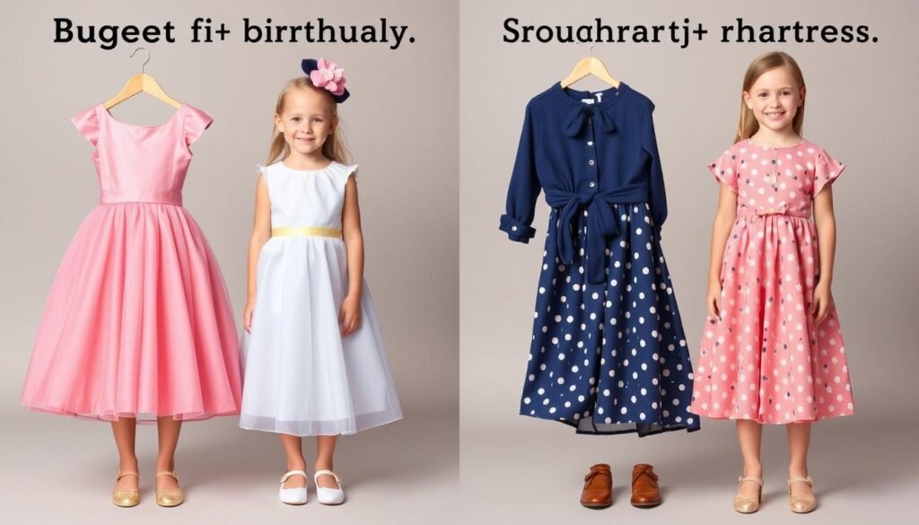 Budget-friendly and splurge-worthy birthday outfit options side by side