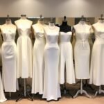 Collection of white birthday dress styles including mini, midi and maxi options
