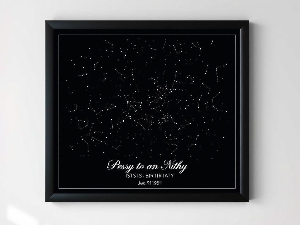 Custom star map showing night sky on 18th birthday