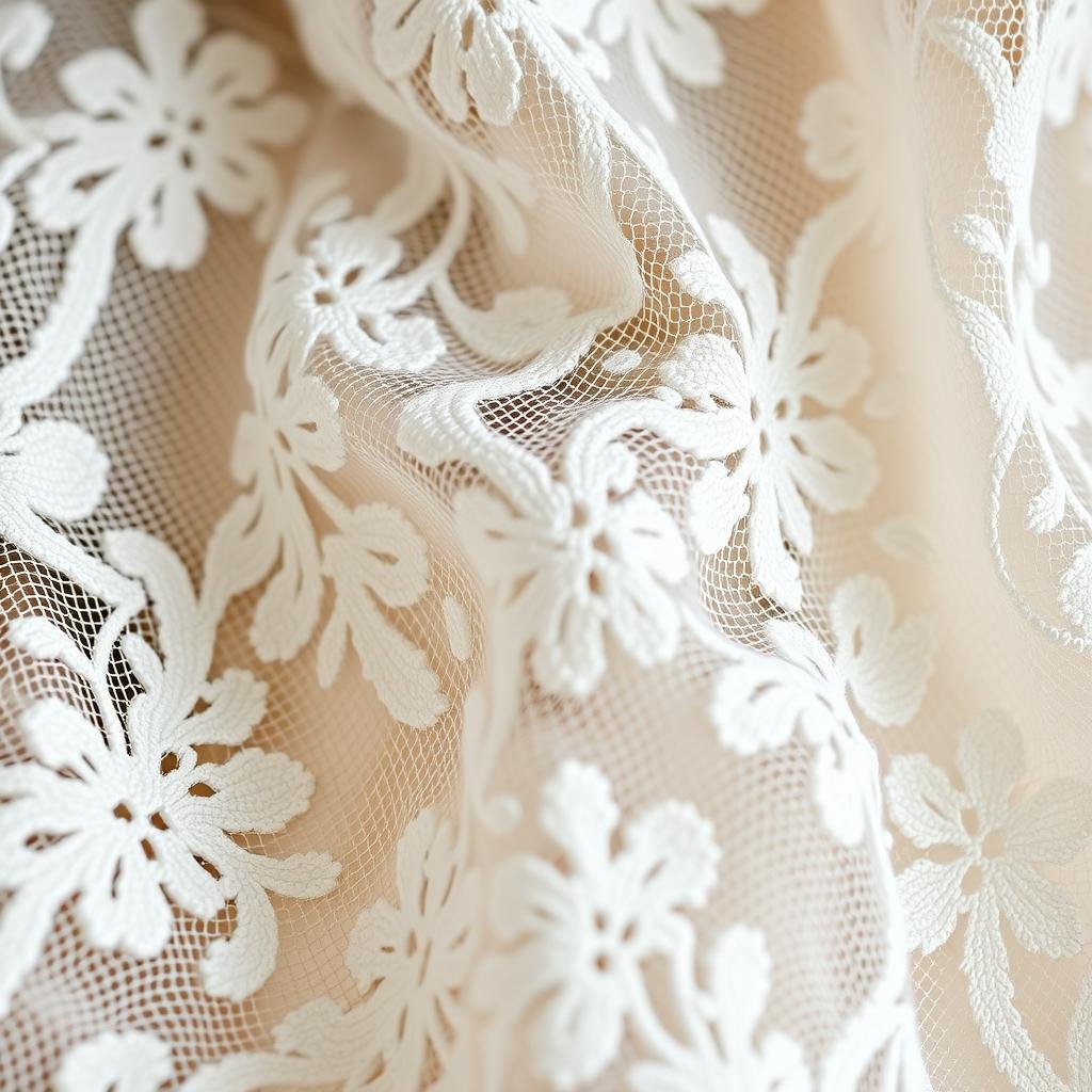 Delicate lace fabric for romantic 18th birthday dress