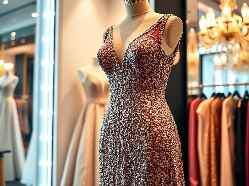 Glamorous sequin dress for an elegant 18th birthday evening party