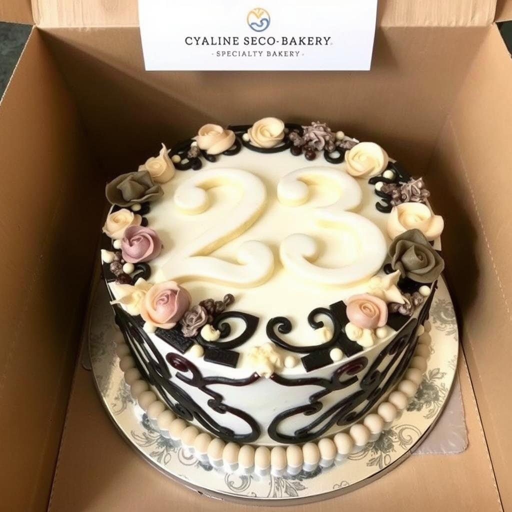 Gourmet 23 birthday cake from an online specialty bakery