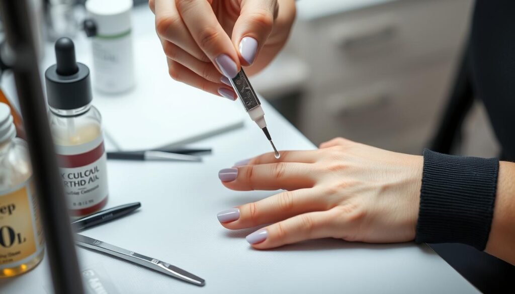 Nail preparation process for 18th birthday manicure Nail preparation process for 18th birthday manicure