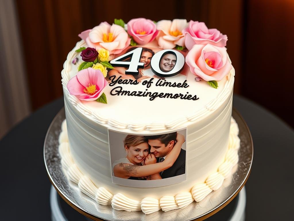 Personalized 40th birthday photo cake Personalized 40th birthday photo cake