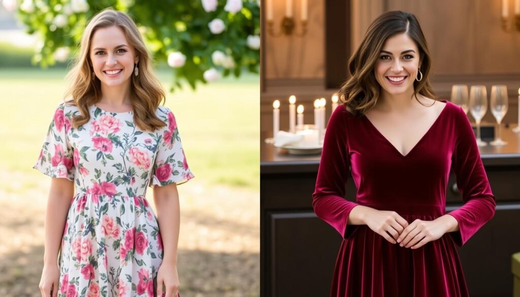 Seasonal birthday dinner dress options for different times of year