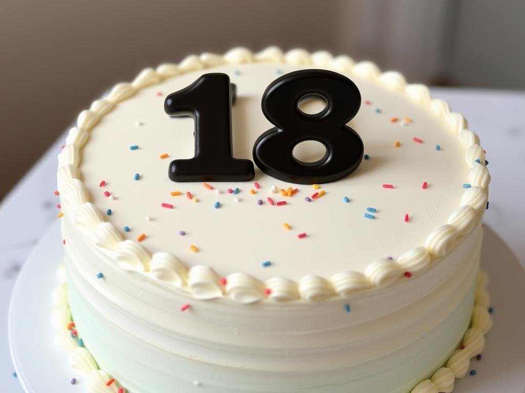 Simple but elegant homemade 18th birthday cake with basic decorating techniques
