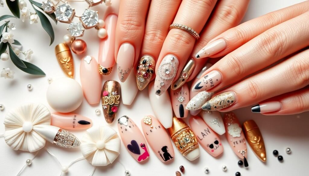 Various 18th birthday themed nail designs Various 18th birthday themed nail designs