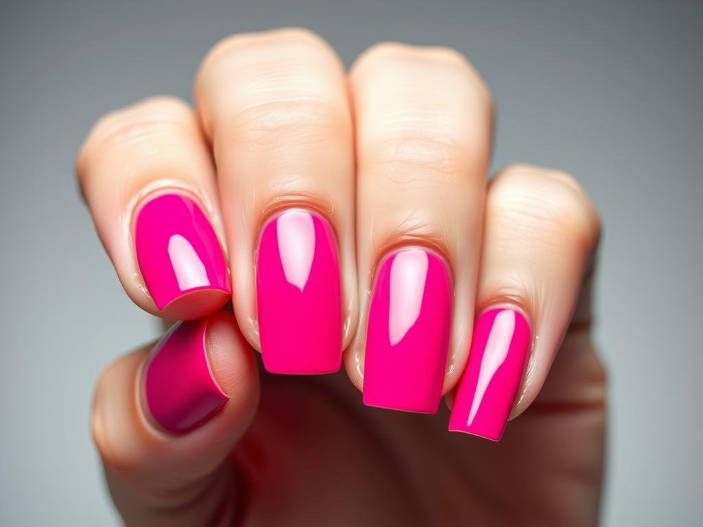 Vibrant hot pink 18th birthday nails Vibrant hot pink 18th birthday nails