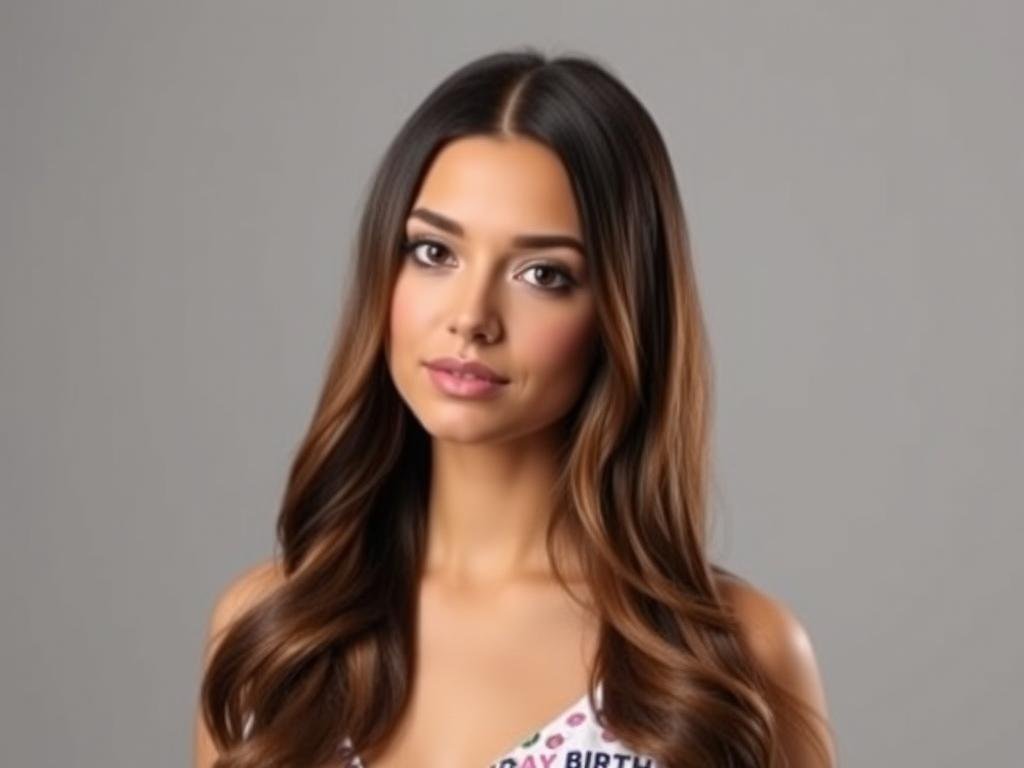 Woman with perfect baddie hairstyle for birthday celebrations Woman with perfect baddie hairstyle for birthday celebrations