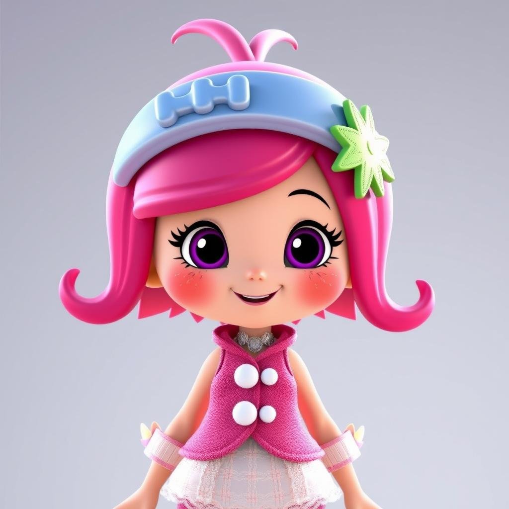 2009 CGI Strawberry Shortcake character with modern styling 2009 CGI Strawberry Shortcake character with modern styling