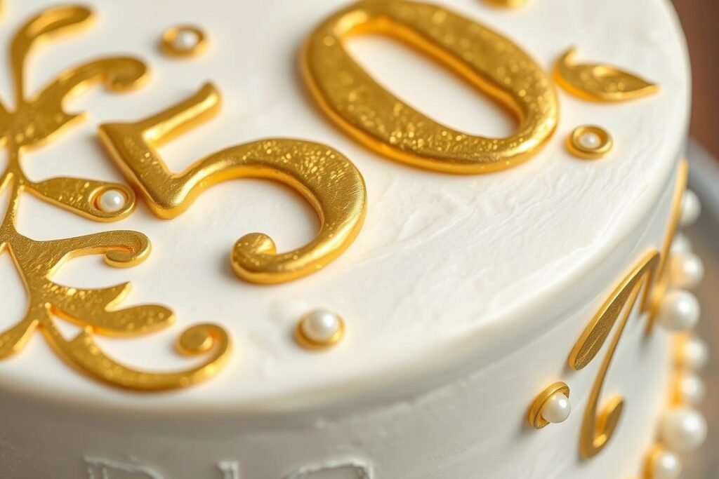 50th birthday cake with edible gold leaf and pearl decorations 50th birthday cake with edible gold leaf and pearl decorations