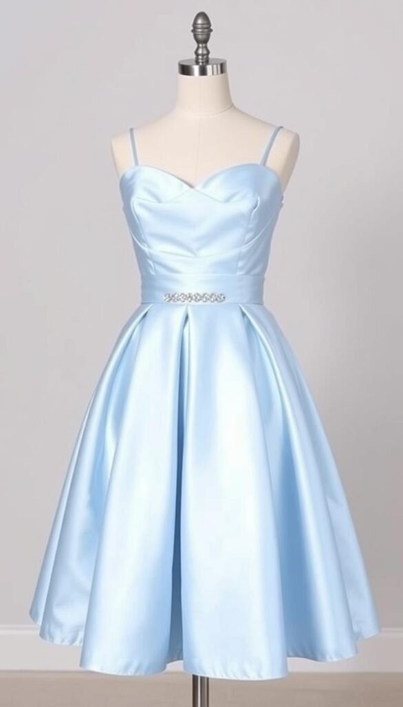 A-line Sweet 16 dress in light blue