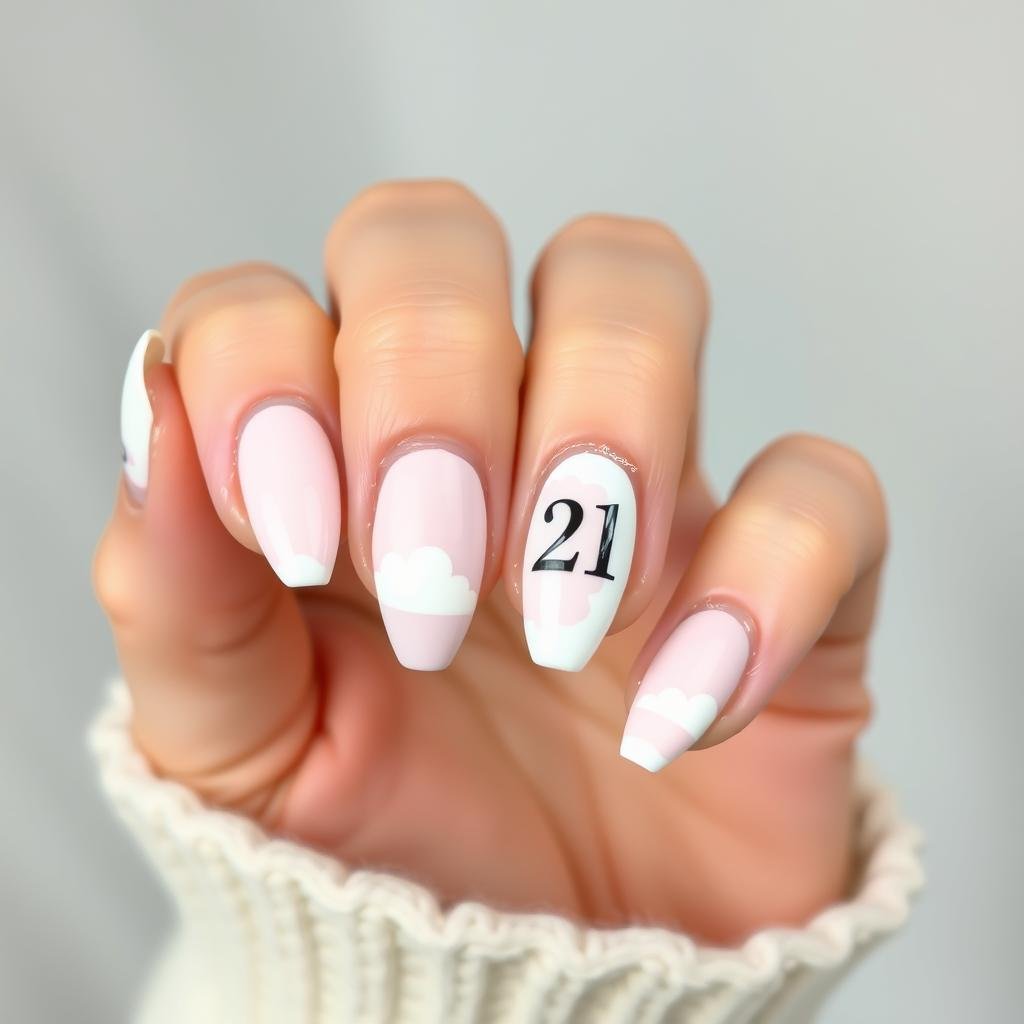 Ariana Grande inspired 21st birthday nails