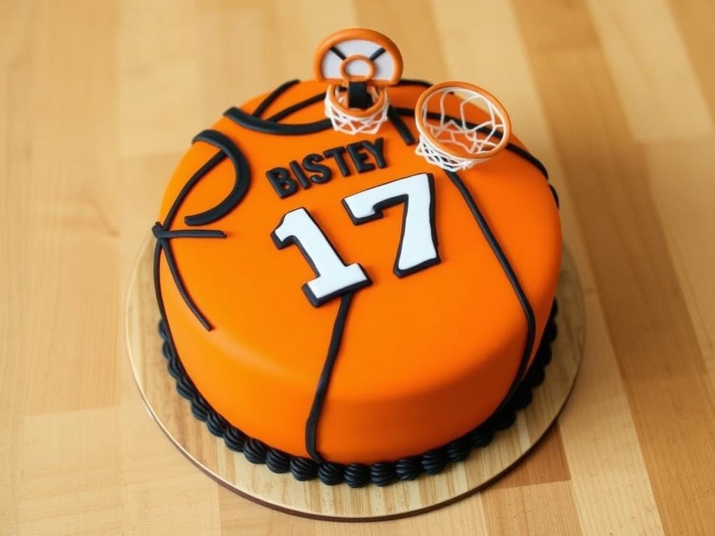 Basketball, soccer, or favorite sport themed cake with jersey number 17 Basketball, soccer, or favorite sport themed cake with jersey number 17