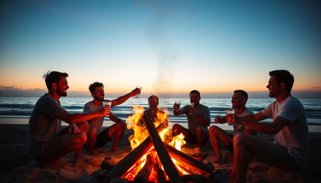 Beach bonfire celebration for 30th birthday