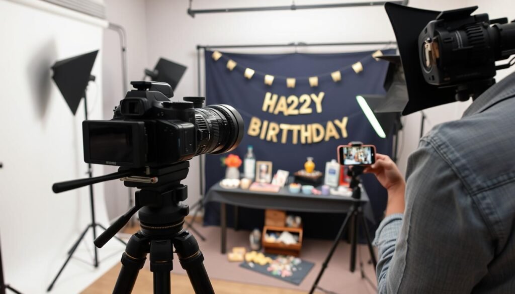 Behind the scenes of birthday photo shoot setup for 22 birthday ideas photo shoot