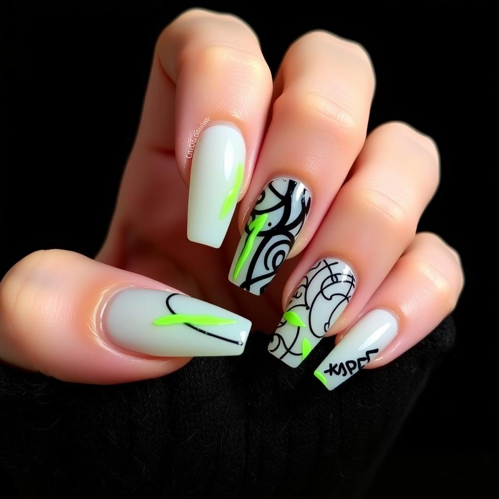 Billie Eilish inspired 21st birthday nails