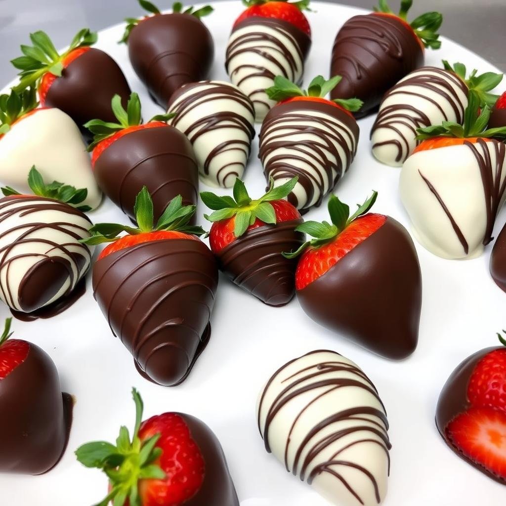 Chocolate covered strawberries as cake toppers