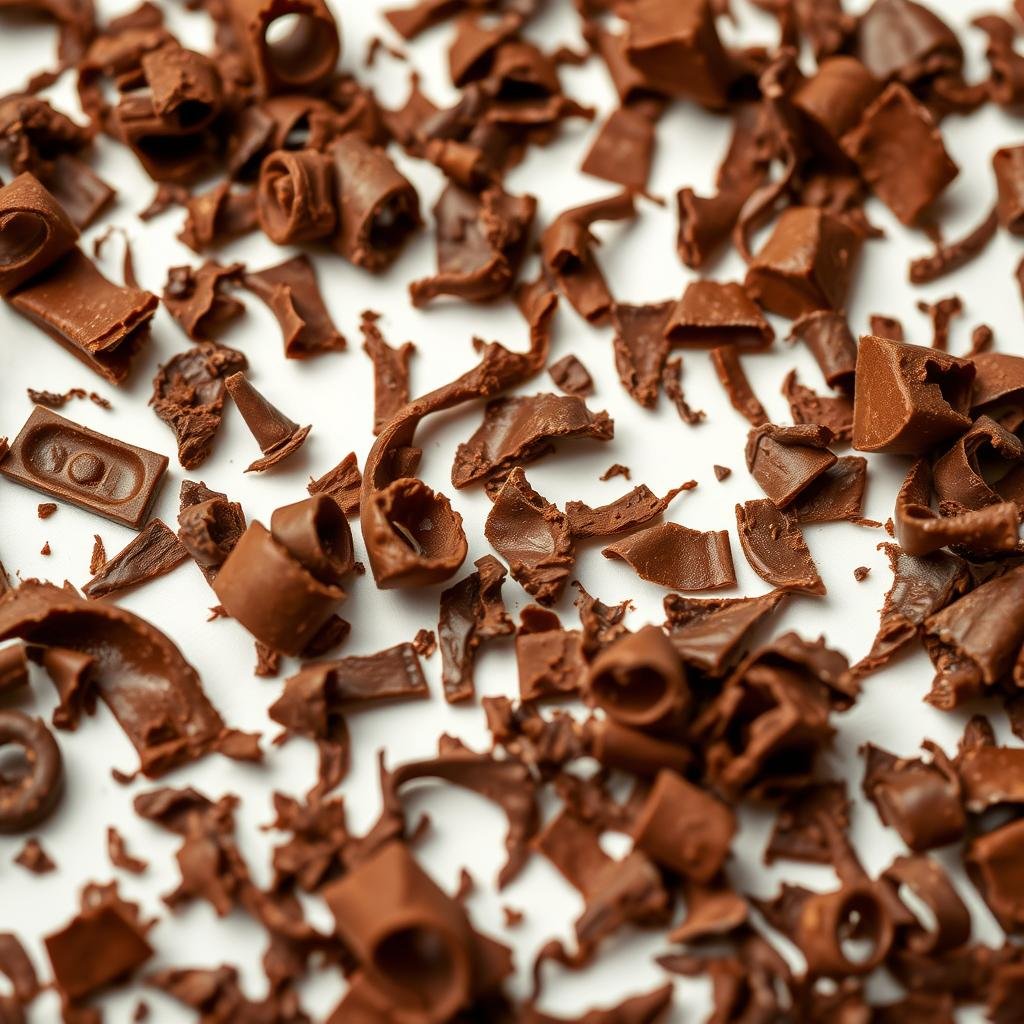 Chocolate curls and shavings for cake decoration