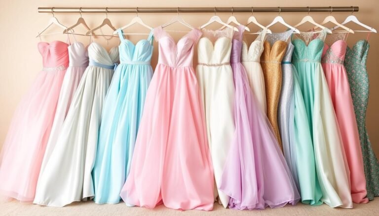 Collection of beautiful Sweet 16 dresses in various styles and colors