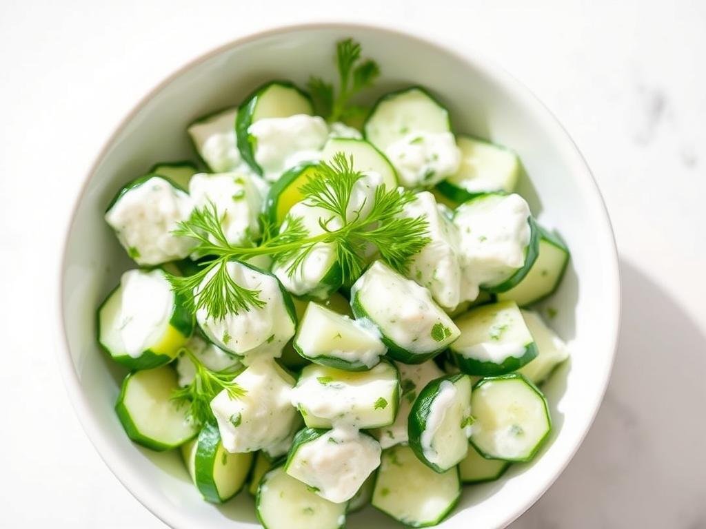 Creamy yogurt version of viral cucumber salad