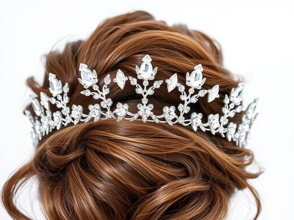 Crystal tiara for sweet 16 hairstyle