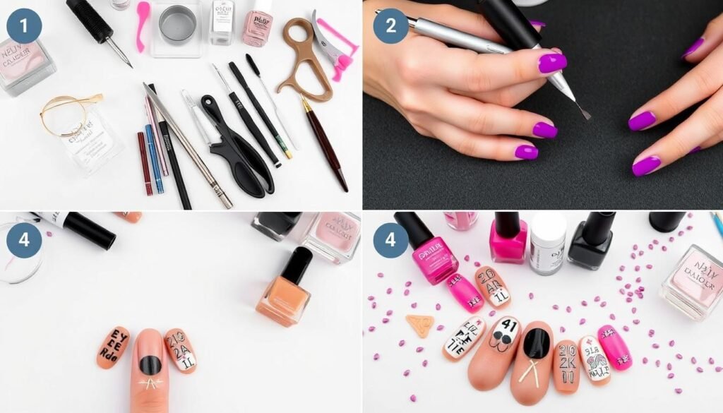 DIY 21st birthday nail art process