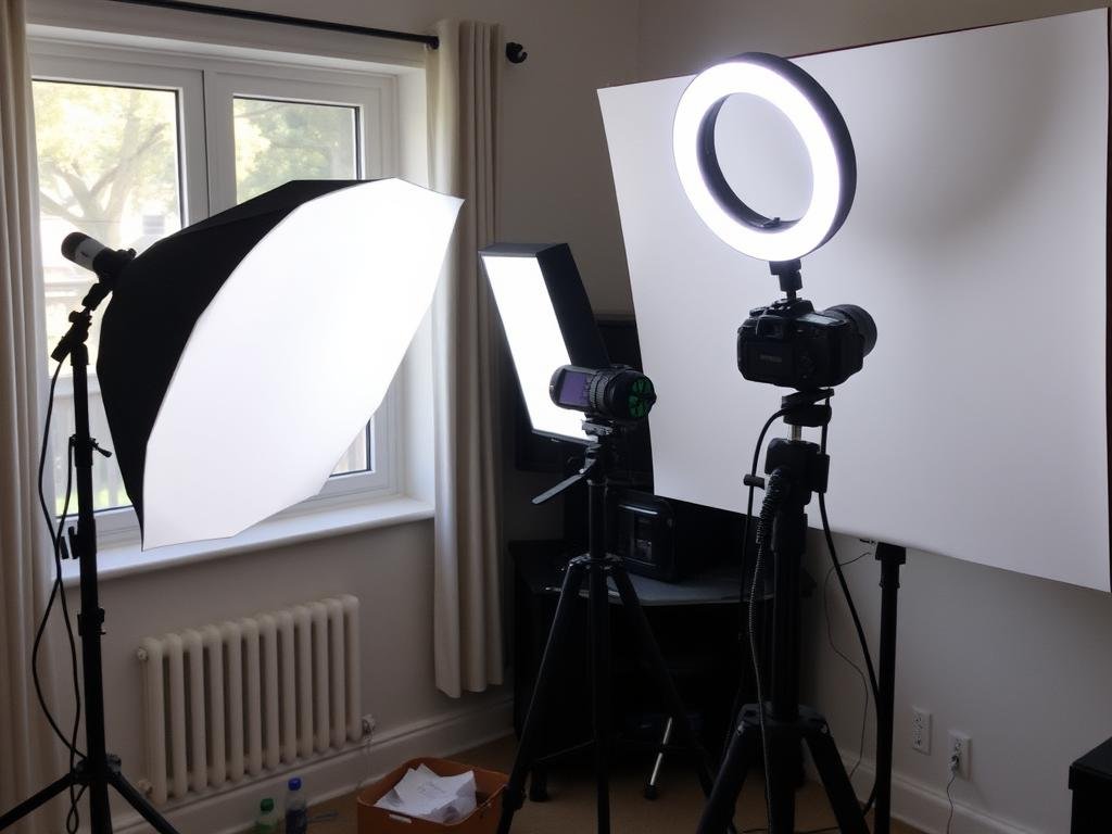 DIY lighting setup for home photoshoot
