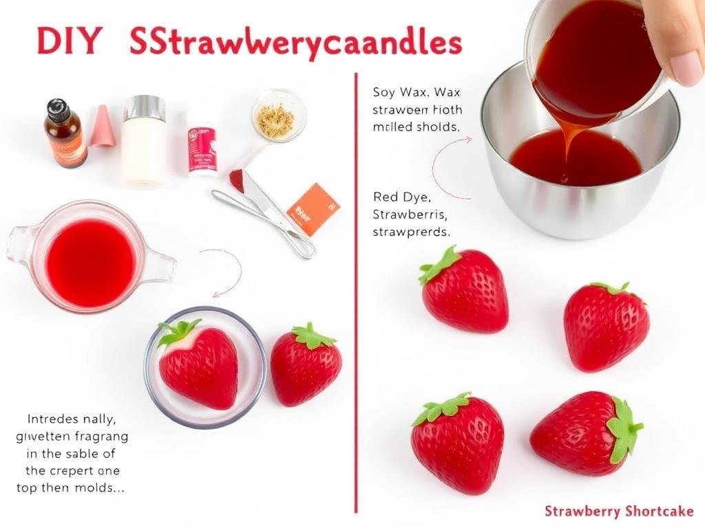 DIY strawberry-shaped and scented candles