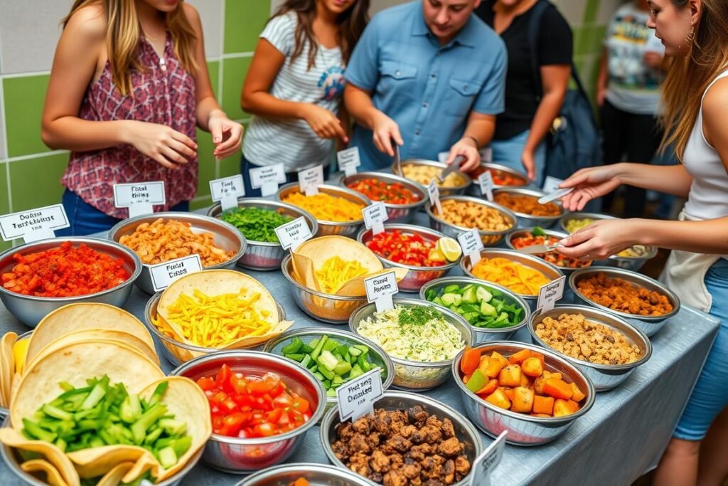 DIY taco bar setup for 17th birthday party