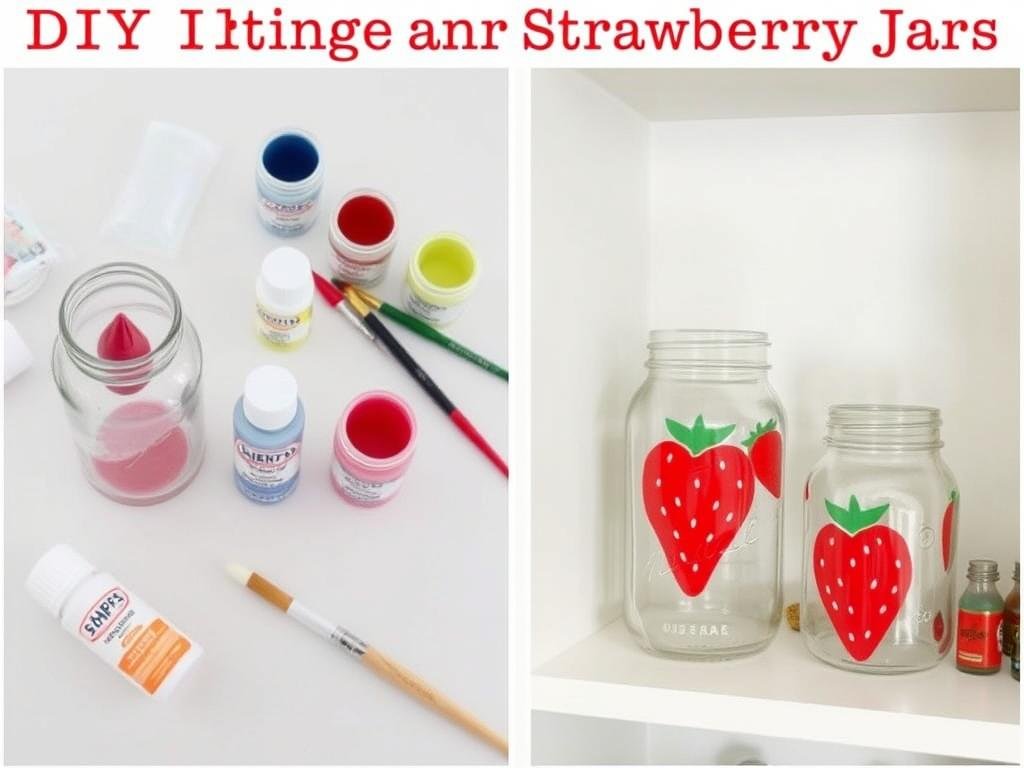 DIY vintage strawberry jars for strawberry shortcake aesthetic storage