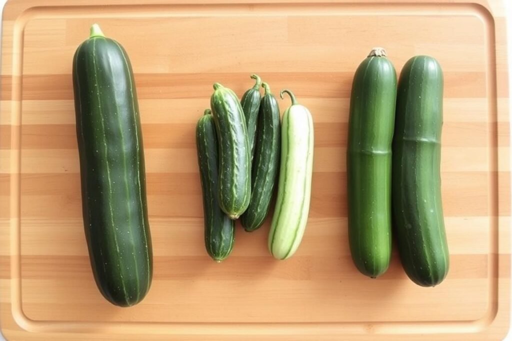 Different types of cucumbers suitable for German cucumber salad
