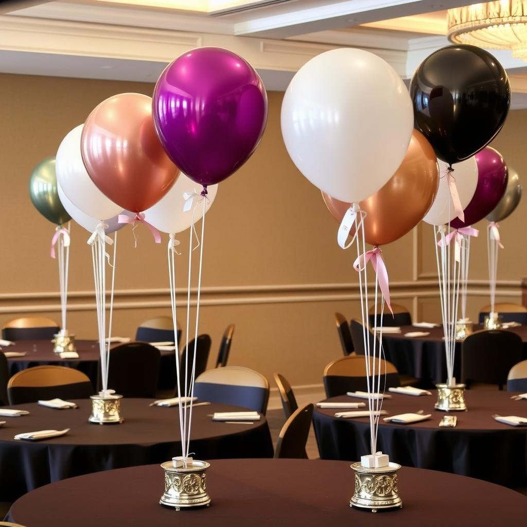 Elegant balloon bouquet centerpieces for 30th birthday tables Elegant balloon bouquet centerpieces for 30th birthday tables
